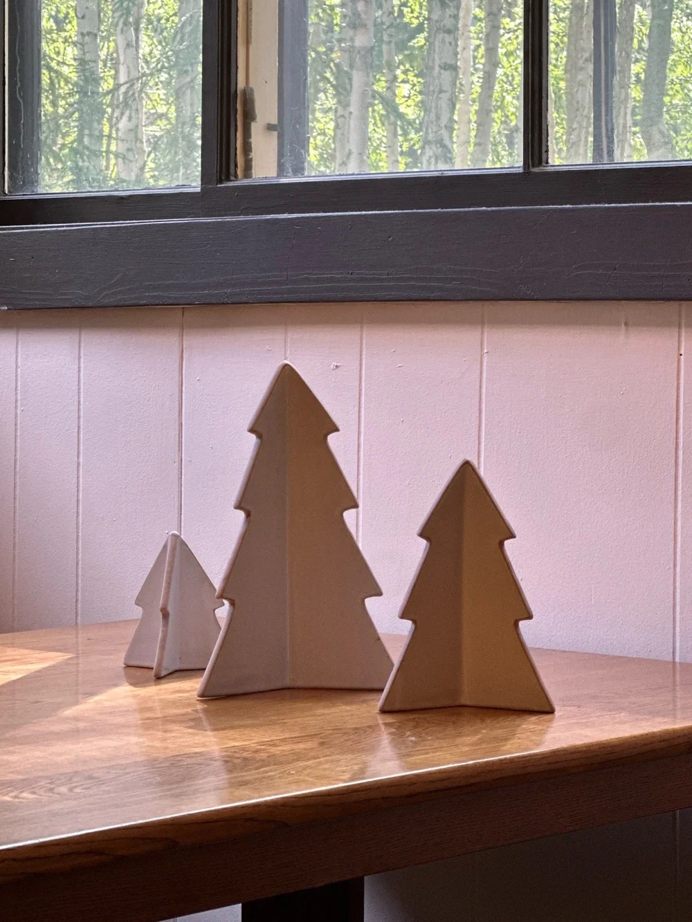 West Elm Mill Stoneware Decorative Tabletop Tree Set of 3